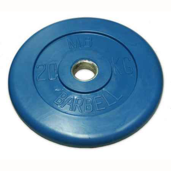 Диск обрезиненный MB Barbell Стандарт d-51mm 20кг, синий