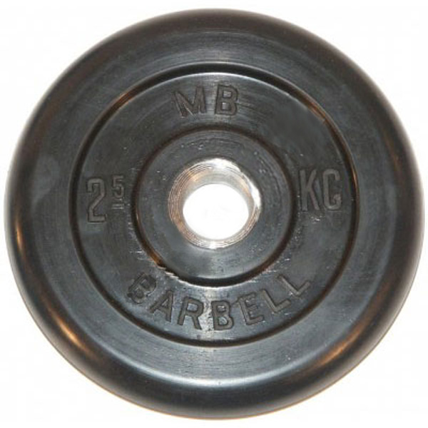 Диск обрезиненный черный MB Barbell Стандарт d-26mm 25кг